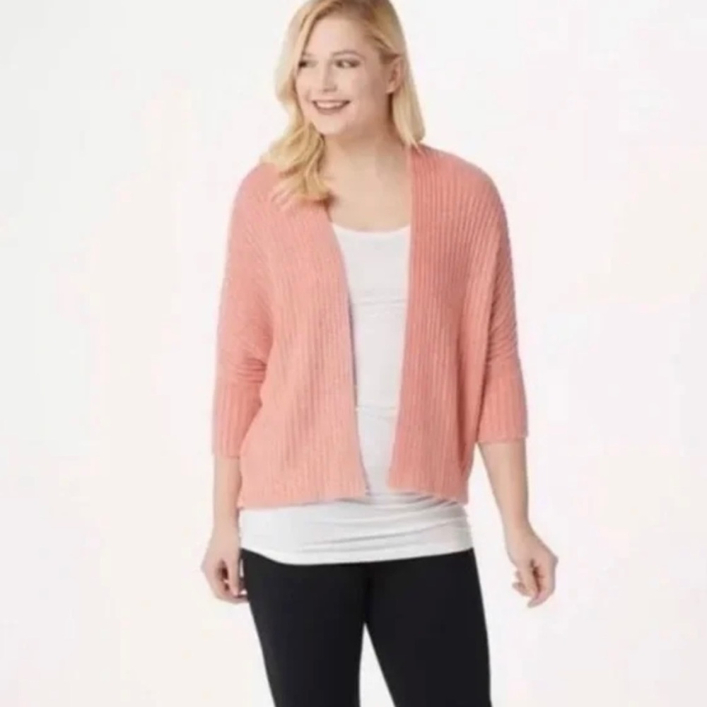 barefoot dreams ribbed shrug cardigan